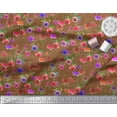 thumbnail image 2 of Soimoi polyester Crepe Fabric Leaves & Rose Floral Printed Craft Fabric by the Yard 42 Inch Wide, 2 of 3