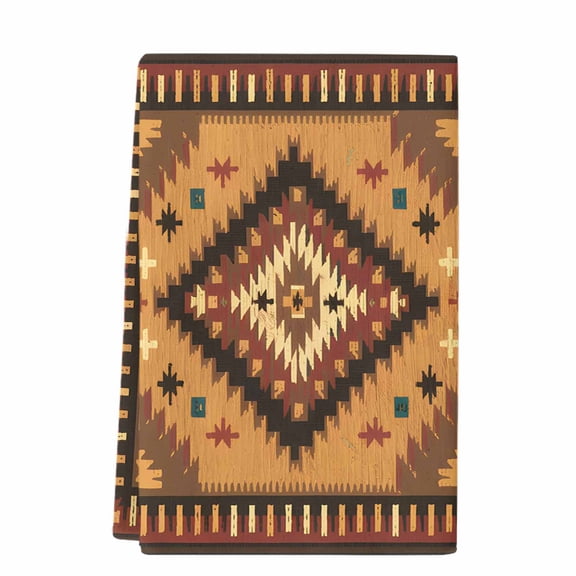 Dish Towels, Retro Boho Absorbent Kitchen Towels 1 PC, Aztec Southwest Tribal Floral Pattern Microfiber Hand Towels Dish Cloths Tea Towels for Home  Bathroom,18X28-Inch, Brown