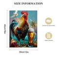 thumbnail image 2 of Feiri  Canvas Print Cocktail Bar Funny Rooster Chicken Artwork Print Painting Vintage Farmhouse Rooster Wall Art for Bathroom 8x12inch Decoration Bedroom Bathroom pattern3, 2 of 5