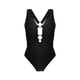 thumbnail image 3 of Trajes de Baño de Corte Alto para las Mujeres Correa sin Espalda Color Sólido con Cojín de Pecho Verano Inalámbrico, 3 of 7