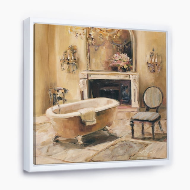 French Bath I - Traditional Bathroom Framed Canvas