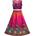 thumbnail image 2 of Sunny Fashion Bollywood India Girl Dress 2 Piece Floral Tassel Ethnic 6 Years, 2 of 5