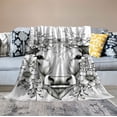 thumbnail image 2 of WERPE Highland Cow Blanket Western Farmhouse Throw Blanket ", Longhorn Bull Cattle Blanket Wild Animal Sherpa Blanket, Daisy Rustic Flowers Living Room Decor, Teal Oil Painting Bed Blanket White, 2 of 6