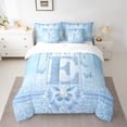 thumbnail image 2 of Manfei Letter Monogrammed E 7-Piece Twin Bedding Sets for Kids Children Girls,Dreamy Princess Bedding Comforter Set,Cute Butterfly Bowknot Breathable Sheet Sets,Bling Glitter Bedroom Decor, 2 of 8