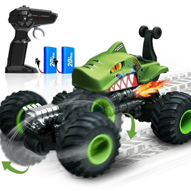 Wisairt Remote Control Monster Truck,1:14 4WD Remote Control Toys 360 Degrees Rotation Shark RC Car for Kids Boys Girls Age 3 4 5 6 8-12 Birthday Gifts(Green)