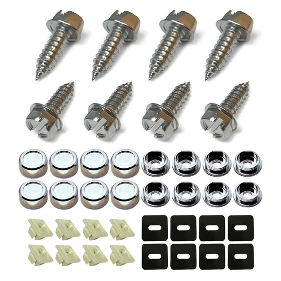 OttoSpeed License Plate Screw Fastener Kit (Chrome Stainless Steel)
