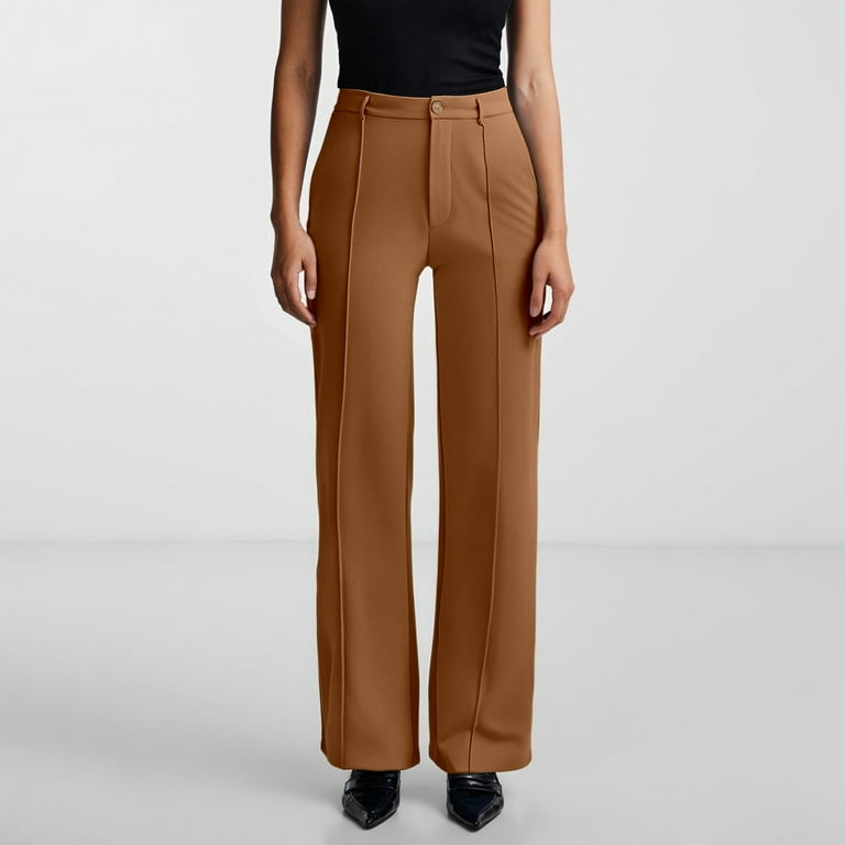 knee length dresses for ladies Women's Making A Change Chocolate Brown High Waisted Wide Leg Pants | Size: S main image 0