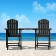 thumbnail image 5 of WINSOON Tall Adirondack Chair Set of 2 with Connecting Tray,Outdoor Bar Stools-Black, 5 of 6