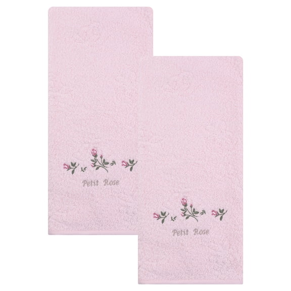 REGALWOVEN Pure Cotton Embroidered Floral Hand Towels for Bathroom, 2 Pack Soft Absorbent Decorative Towels for Home Decor Red 29" x 13"