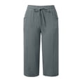 thumbnail image 5 of XAOFW Girl's Knee Length Pants Lightweight Girls Casual Wide Leg Trousers With Pockets And Ties For Everyday Wear Stylish Bottom 6-7 Years, 5 of 5
