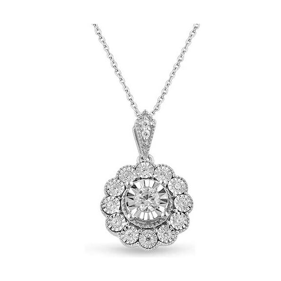 Natalia Drake 1/3 Cttw Diamond Miracle Flower Necklace for Women in 925 Sterling Silver Color I-J/Clarity I3