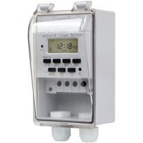 Waterproof Programmable Timer Switch with 20 On Off Cycles Heavy Duty Digital Program Controller for Outdoor Indoor Use