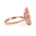 thumbnail image 2 of Rose Tone, Simulated Cubic Zirconia Size-6 Butterfly Ring Wedding Band 925 Sterling Silver, 2 of 7