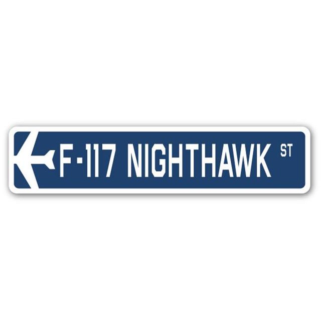 SignMission F-117 Nighthawk SSA- 4 x 18 Pouces Avion de l'Armée de l'Air Signalisation Routière Militaire - F-117 Nighthawk