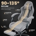 thumbnail image 6 of JONPONY Big and Tall Gaming Chair with Bluetooth Speakers, Ergonomic Computer Chair with Footrest and Lumbar Support, Adjustable Height Reclining Seat with Linkage Armrests for Adults,Dark Grey, 6 of 10