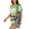 thumbnail image 2 of Lsque Pikmin Women's Short-Sleeved Pajama Set - 2 Piece Soft and Lightweight Sleepwear Set-X-Large, 2 of 9