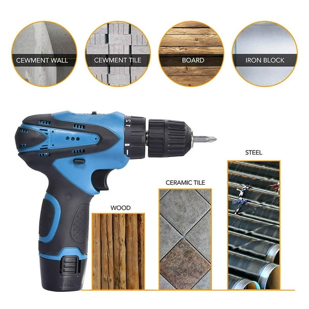 12V electric screwdriver 30nm wireless drill with led light portable battery nail drill machine garden carpentry power tool set