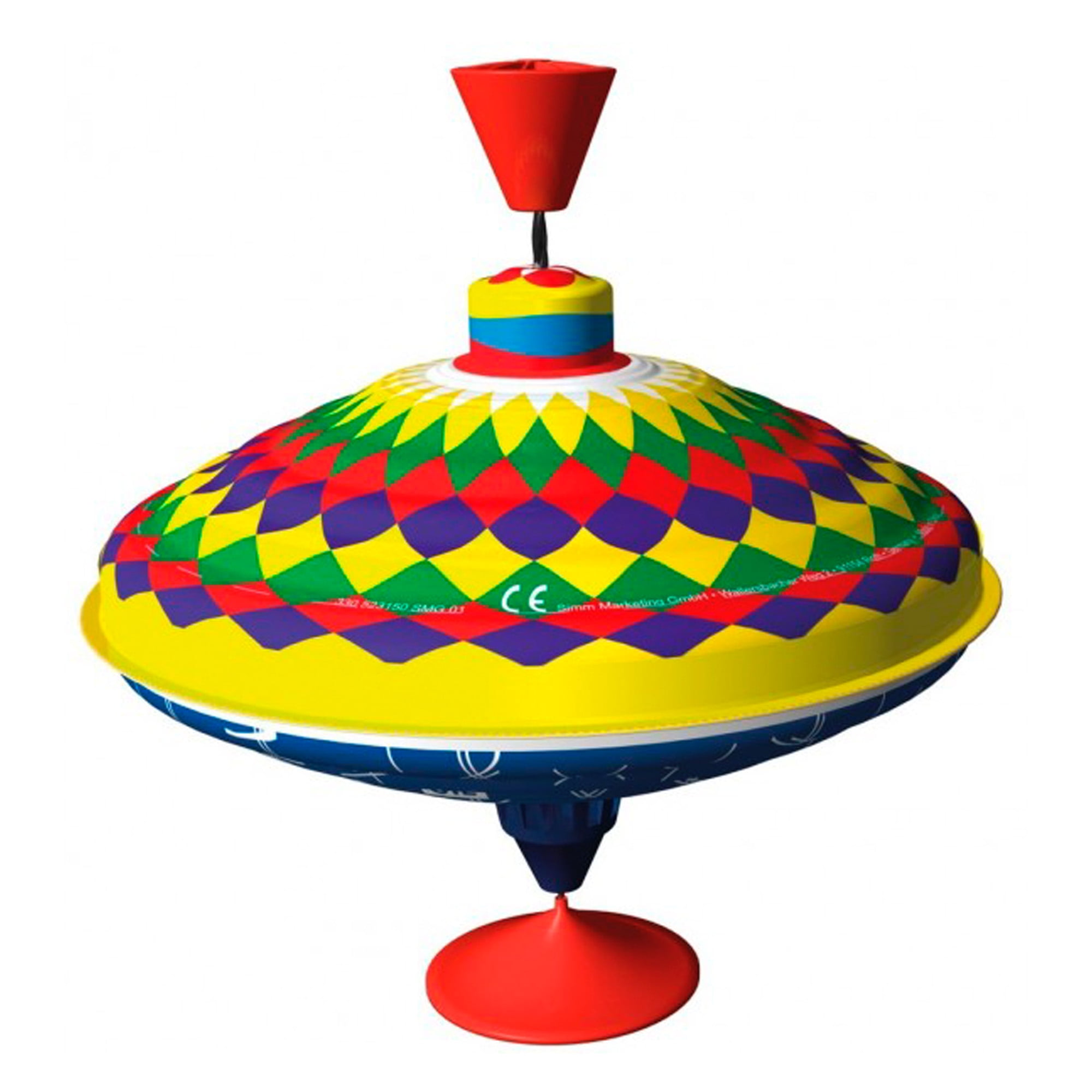 Classic Multicolor musical Spinning Tin Top Toy from KsmToys by Bolz