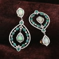 thumbnail image 2 of Natural Opal Emerald,Diamond Gemstone 925 Sterling Silver Earrings, 2 of 3