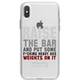 thumbnail image 1 of DistinctInk Clear Shockproof Hybrid Case for iPhone XS Max (6.5" Screen) - TPU Bumper Acrylic Back Tempered Glass Screen Protector - Raise the Bar And Put Some Heave Weights On, 1 of 5