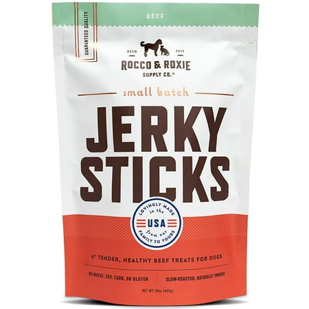 UPC: 0865520000028 | Rocco & Roxie Soft Jerky Dog Treats Puppy Training Snacks Beef Flavor 16 oz.