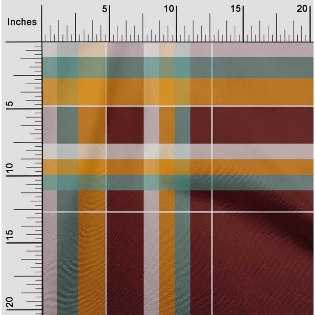 oneOone Viscose Chiffon Fabric Madras Check Print Sewing Fabric BTY 42 Inch Wide