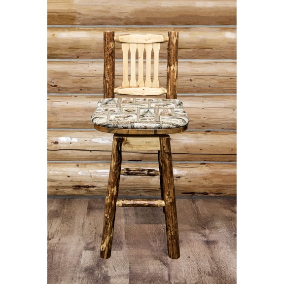 Montana Woodworks 30 in. Glacier Country Swivel Barstool