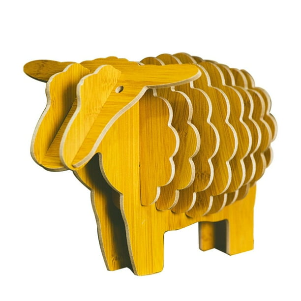 Posavasos de madera con forma de oveja, decoración para el hogar, reutilizable, con aislamiento térmico, para regalos navideños, accesorios y adornos. 11 piezas