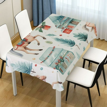 

Ryvnso Horse Trees Farm Rectangle Table Cloth Tablecover Dinning Tablecloth 60 x60
