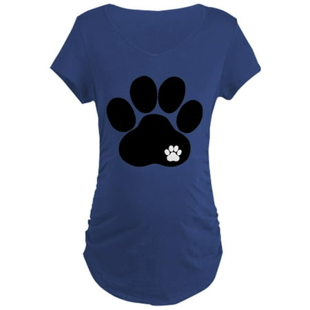 

CafePress - Double Paw Print Maternity Dark T Shirt - Maternity Dark T-Shirt