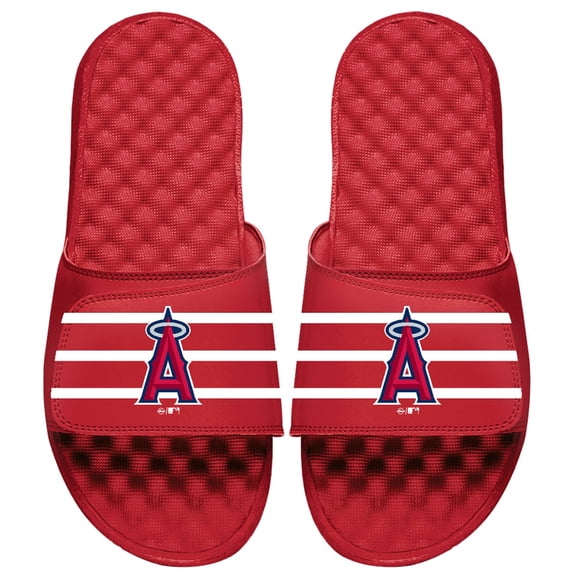 Los Angeles Angels ISlide Youth MLB Stripe Slide Sandals - Red