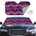 thumbnail image 3 of Lsque Retro Palms Car Windshield Sun Shade | Accordion Folding Style Auto Shade for Car Truck SUV Van | Blocks UV Rays Sun Visor Protector | Medium, 3 of 7