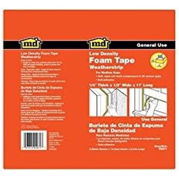 M-D Building Products Foam Weatherstrip - Gray - 17 Ft