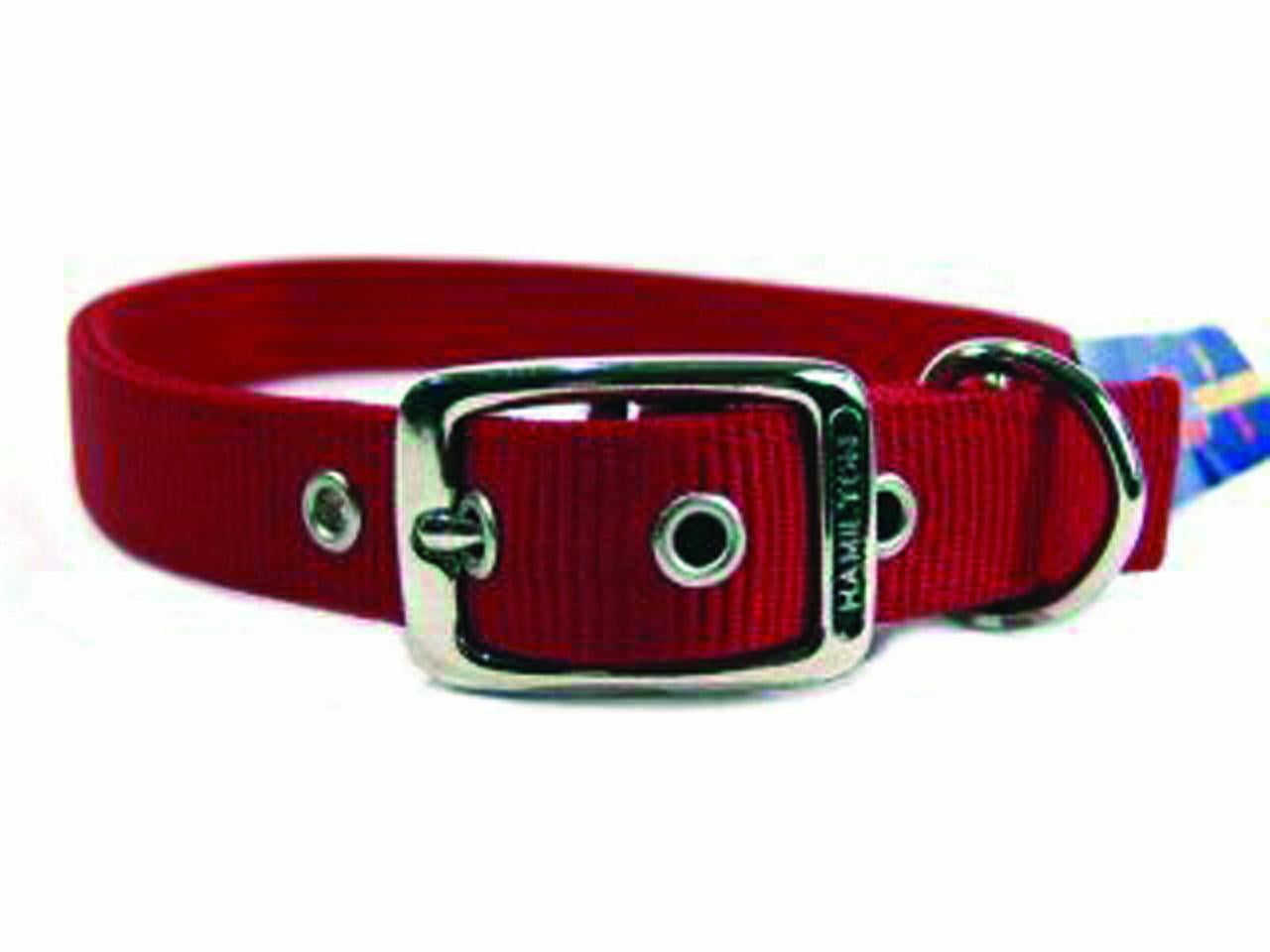 Double Thick Nylon Dog Collar Hamilton Pet Company Part DD 26RD, Red
