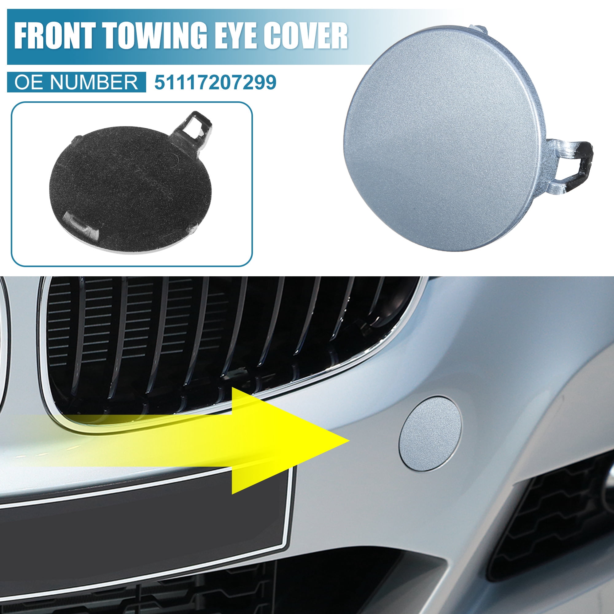Unique Bargains Front Bumper Tow Hook Cover for BMW 3 Series E90 E91 2009-2012 Blue