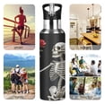 thumbnail image 4 of ALAZA Skull with Roses on Hand Water Bottle Insulated Flask Stainless Steel Straw Lid 20 oz, 4 of 6