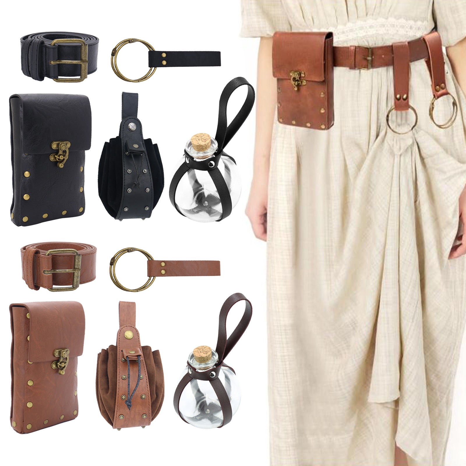 1PCS Belt Pouch Waist Bag Fanny Pack Steampunk Medieval Bag 
