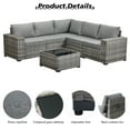 thumbnail image 6 of Ovios 6-Piece Wicker Patio Conversation Outdoor Sectional, Dark Gray, 6 of 7