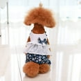 thumbnail image 4 of CSChome Dog Jumpsuit Dog Jumpsuit Round Neck Ruffles Hem Floral Printed Bowknot Romper Pet Jumpsuits, 4 of 7
