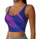 thumbnail image 2 of Balery Neon Gradient Blue Sujetadores deportivos con espalda cruzada para mujer, acolchados, sin costuras, de alto impacto, ideales para yoga, gimnasio, entrenamiento y fitness.-X-Large, 2 of 8