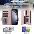 thumbnail image 6 of ELEHOLD for Samsung Galaxy Z Fold 3 Wallet Case, PU Leather Card Cash Slot Double Magnetic Clasp Kickstand  Flip Full-coverage Shockproof Case with S Pen Holder for Samsung Galaxy Z Fold 3,Rosegold, 6 of 9