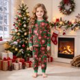 thumbnail image 2 of sdbrld Girls Christmas Pajamas Outfit for Kids Long Sleeve Sleepwear Tops and Pants 2Pcs Xmas Holiday PJs Sets Sizes 5-6 Years, 2 of 9