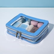 BEAUTYSPACE Periwinkle Color Piped Clear Travel Bag