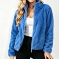 thumbnail image 6 of KICILVS Womens Fuzzy Sherpa Fleece Jacket Zip Up Stand Collar Soft Lightweight Winter Outerwear Warm Cozy Coat, 6 of 6