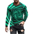 thumbnail image 2 of Tawop Mens Shirts Crew Neck Long Sleeve Pullover Graphic Geometric Casual Green XL, 2 of 5