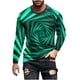 thumbnail image 2 of Blusas y camisas de manga larga con cuello redondo para hombre, blusa informal de manga larga con cuello redondo y estampado de rayas, blusa de poliéster para hombre, 2 of 5
