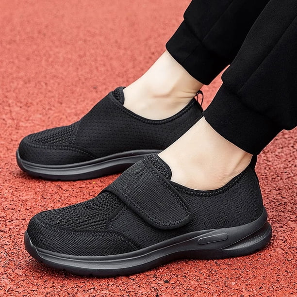 XIHAHA zapatos para personas mayores para diabéticos, zapatillas de deporte para hombres, además de zapatos ensanchadores de fertilizantes, zapatos ajustables para hinchazón de pies, zapatos antidesli