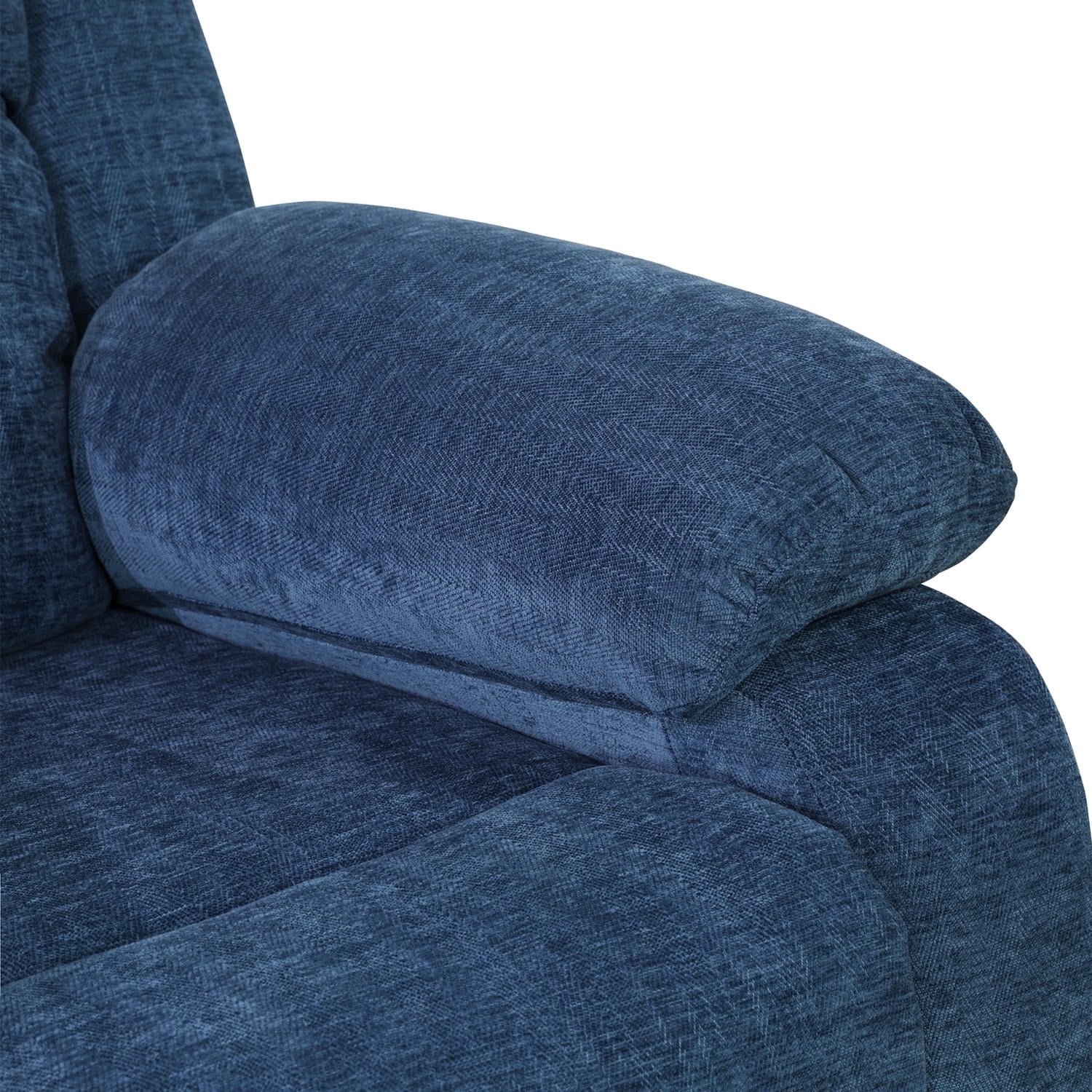 TrumanPick Manual Leather Recliner Chair,Overstuffed reclining Armchair Home Theater Sofa Recliner for Living Room,Linen Blue