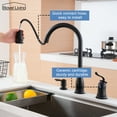 thumbnail image 6 of Boyel Living Kitchen Faucet 3-Spray Patterns 1.8 GPM Pull Down Spout,Single Handle Kitchen Sink Faucets with Soap Dispenser in Matte Black, 6 of 11