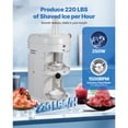 thumbnail image 2 of KFFKFF Commercial Ice Shaver Crusher, 220lbs/hr Electric Fluffy Ice & Snow Cone Machine, 250W 1500RPM Tabletop Fluffy Shaved-Ice Machine, 2 of 8